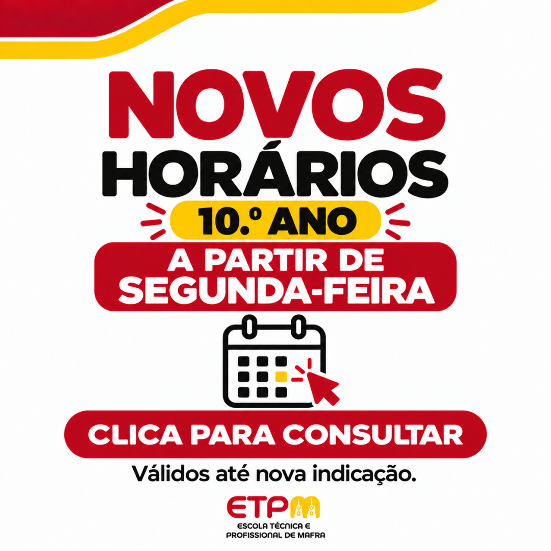 Novos horários do 10.º ano